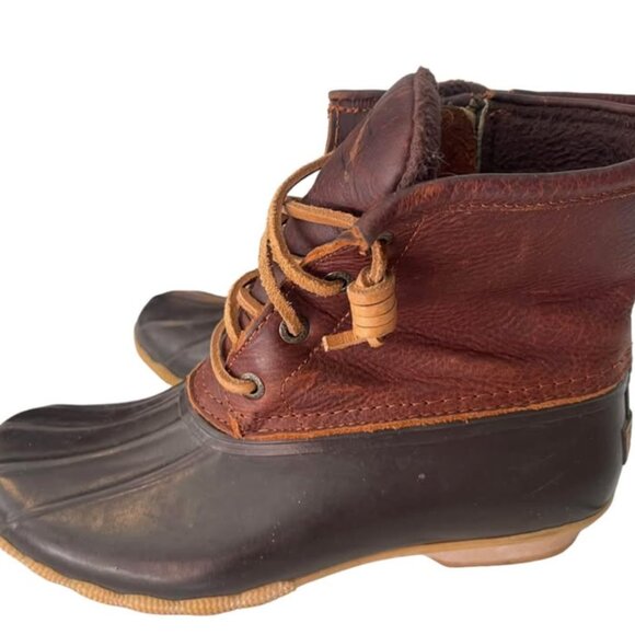 Sperry Saltwater Leather Waterproof Duck Boots Womens size 6.5 - Picture 2 of 8
